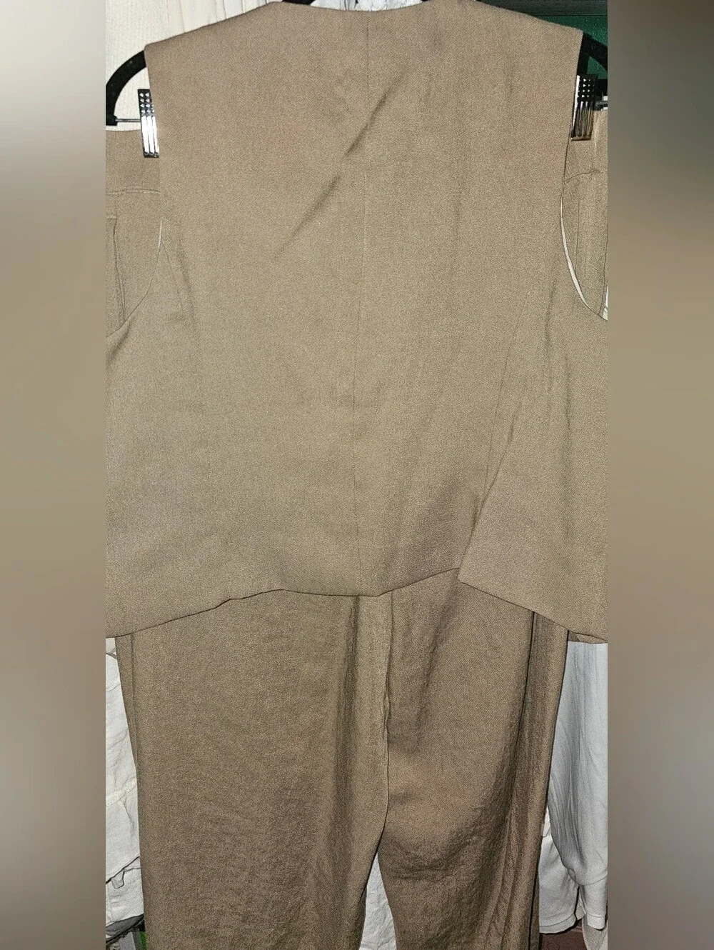 H&M Linen-Blend Button-Up Vest and Matching Balloon-Leg Cuffed Pants Set